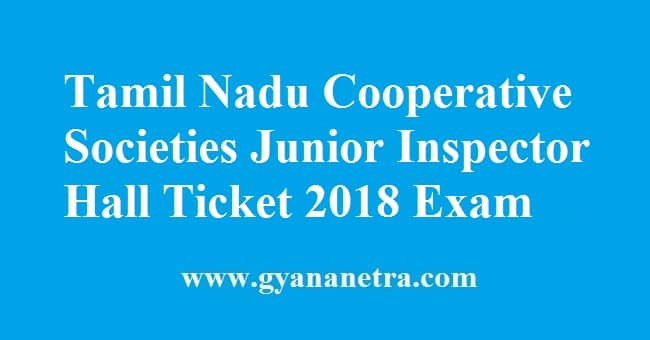 Tamil Nadu Cooperative Societies Junior Inspector Hall Ticket