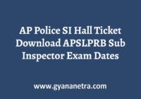 AP Police SI Hall Ticket Exam Date
