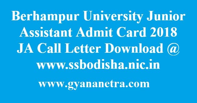 Berhampur University Junior Assistant Admit Card