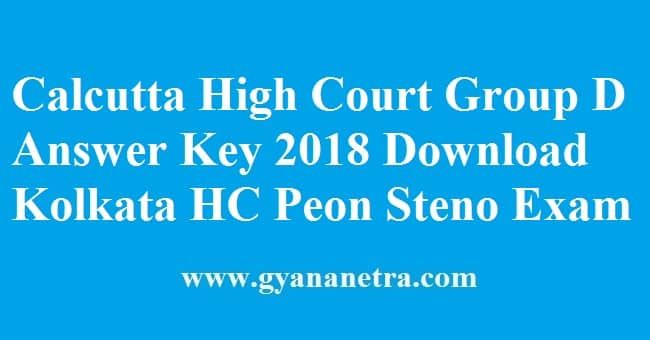 Calcutta High Court Group D Answer Key