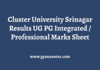 Cluster University Srinagar Results Check Online