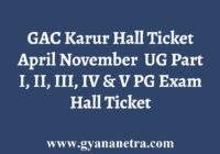 GAC Karur Hall Ticket UG PG