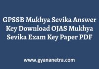 GPSSB Mukhya Sevika Answer Key Paper
