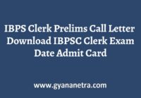 IBPSC Clerk Admit Card Exam Date