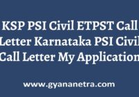 KSP PSI Civil ETPST Call Letter Download