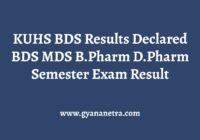 KUHS BDS Results Check Online
