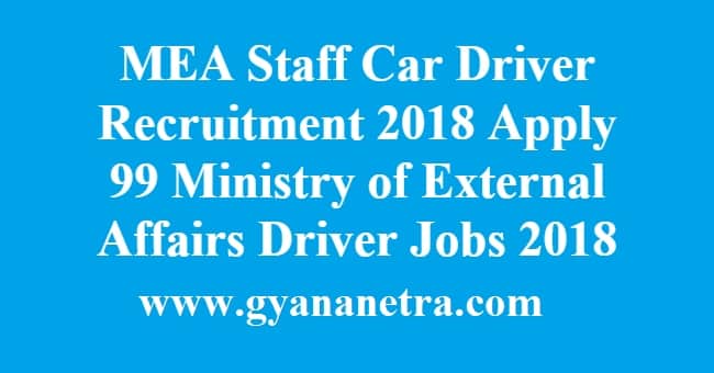 MEA Staff Car Driver Recruitment