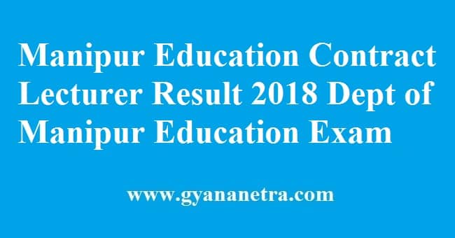 Manipur Education Contract Lecturer Result