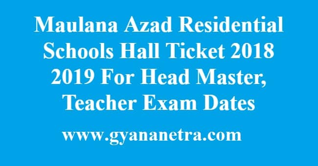 Maulana Azad Residential Schools Hall Ticket
