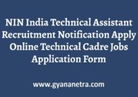 NIN India Technical Assistant Recruitment Notification