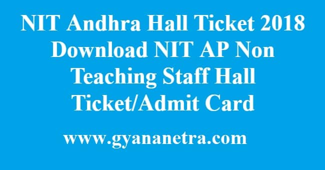 NIT Andhra Hall Ticket 2018