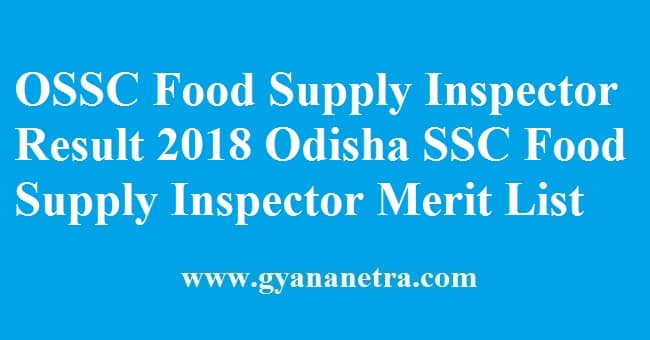OSSC Food Supply Inspector Result