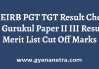 TREIRB PGT TGT Result Check Online