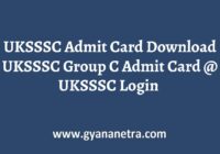 UKSSSC Admit Card Exam Date