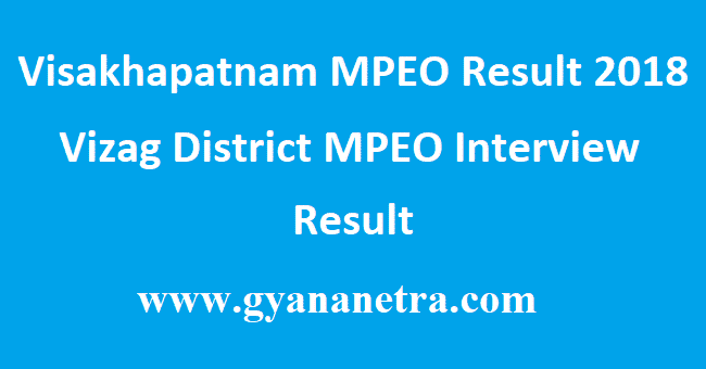 Visakhapatnam MPEO Result 2018