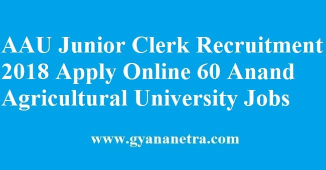 AAU Junior Clerk Recruitment