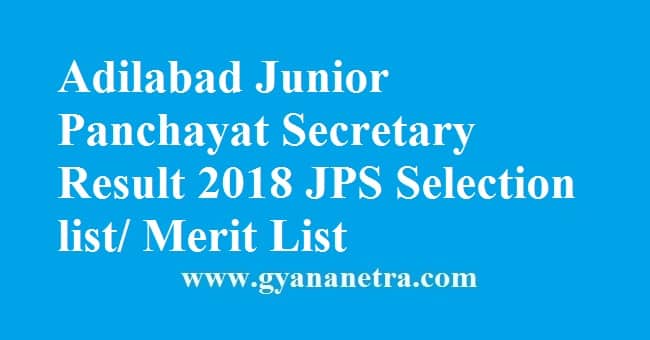 Adilabad Junior Panchayat Secretary Result