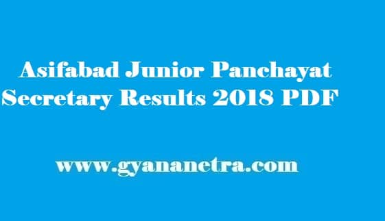 Asifabad Junior Panchayat Secretary Results 2018