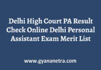 Delhi High Court PA Result Merit List