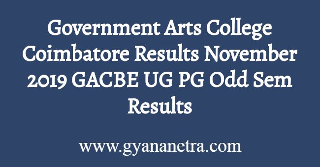 Government Arts College Coimbatore Results