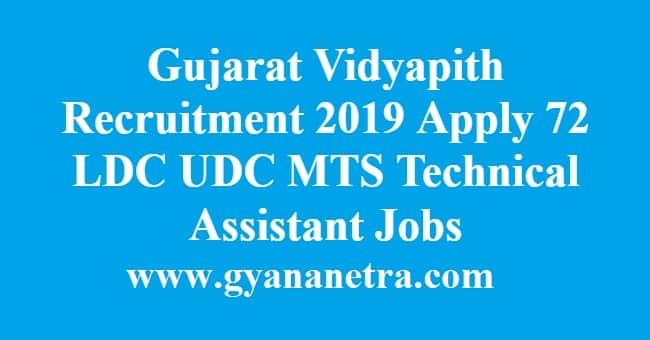 Gujarat Vidyapith Recruitment