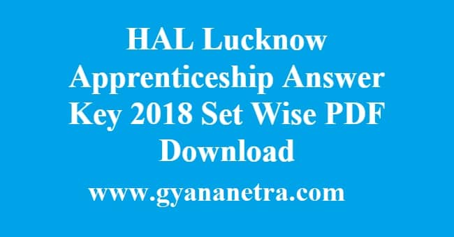 HAL Lucknow Apprenticeship Answer Key