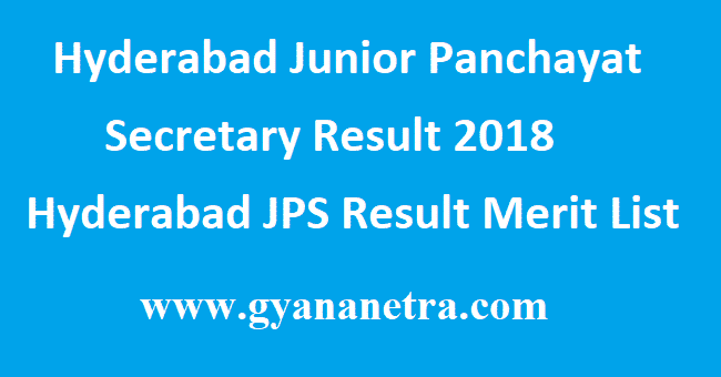 Hyderabad Junior Panchayat Secretary Result