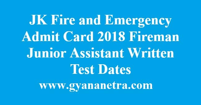 JK Fire and Emergency Admit Card