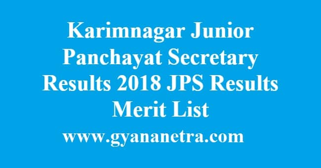 Karimnagar Junior Panchayat Secretary Results