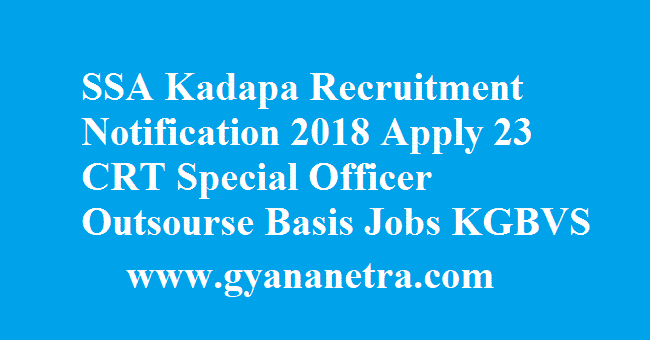 SSA Kadapa Recruitment Notification
