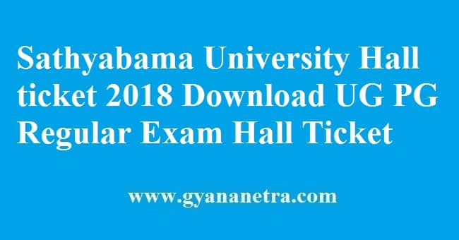 Sathyabama University Hall ticket