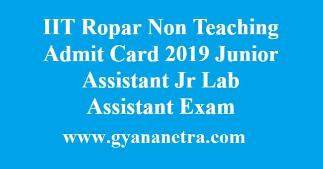 IIT Ropar Non Teaching Admit Card