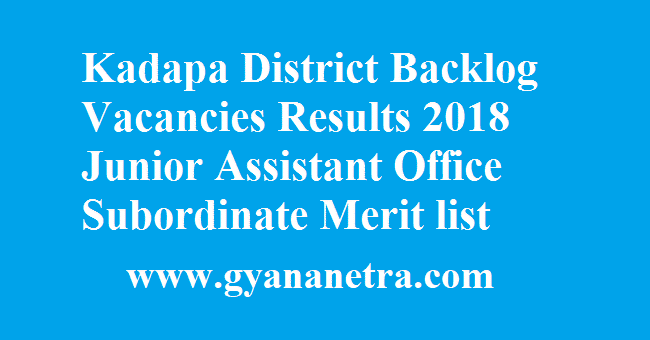 Kadapa District Backlog Vacancies Results