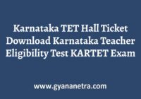 Karnataka TET Hall Ticket Download Exam Date
