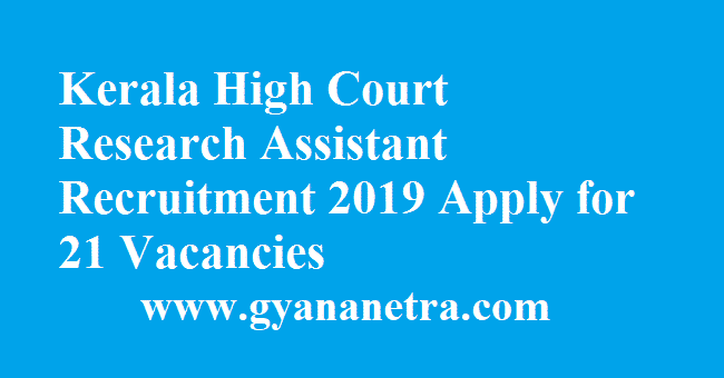 Kerala High Court Research Assistant Recruitment