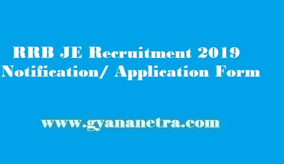 RRB JE Recruitment 2019