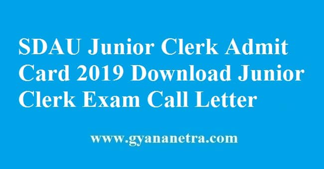 SDAU Junior Clerk Admit Card