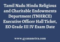 TNHRCE Executive Officer Hall Ticket