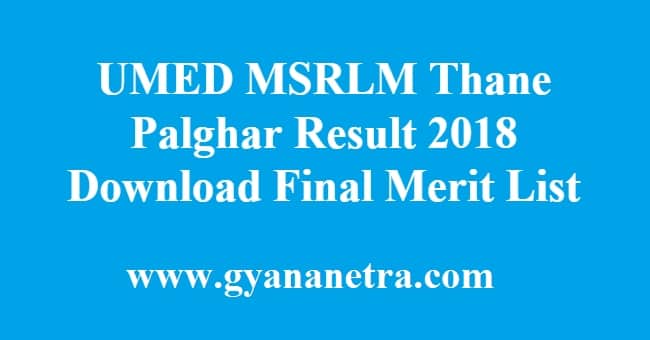 UMED MSRLM Thane Palghar Result