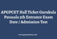 APGPCET Hall Ticket Entrance Exam