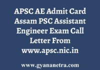 APSC AE Written Exam Admit Card