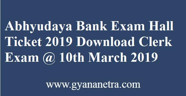 Abhyudaya Bank Exam Hall Ticket