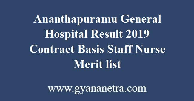 Ananthapuramu General Hospital Result