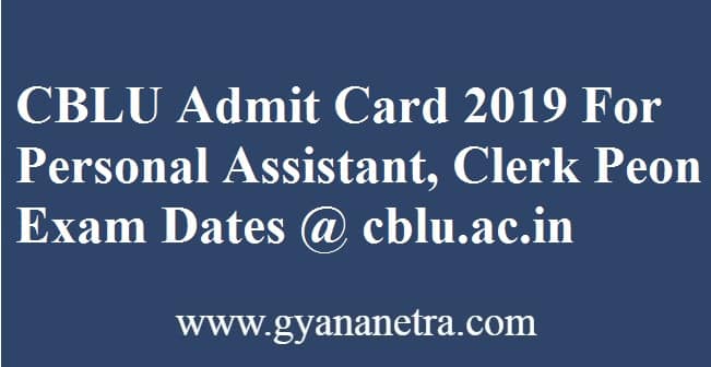 CBLU Admit Card