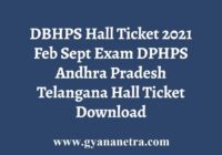 DBHPS AP TS Hall Ticket