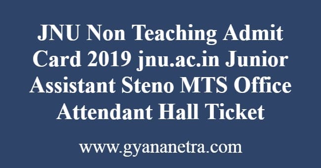 JNU Non Teaching Admit Card