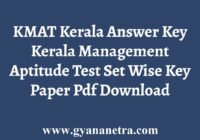 KMAT Kerala Answer Key Set Wise Pdf