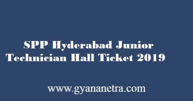 SPP Junior Technician Hall Ticket 2019