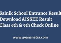 Sainik School Entrance Result Check Online