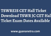 TSWREIS Hall Ticket Exam Dates